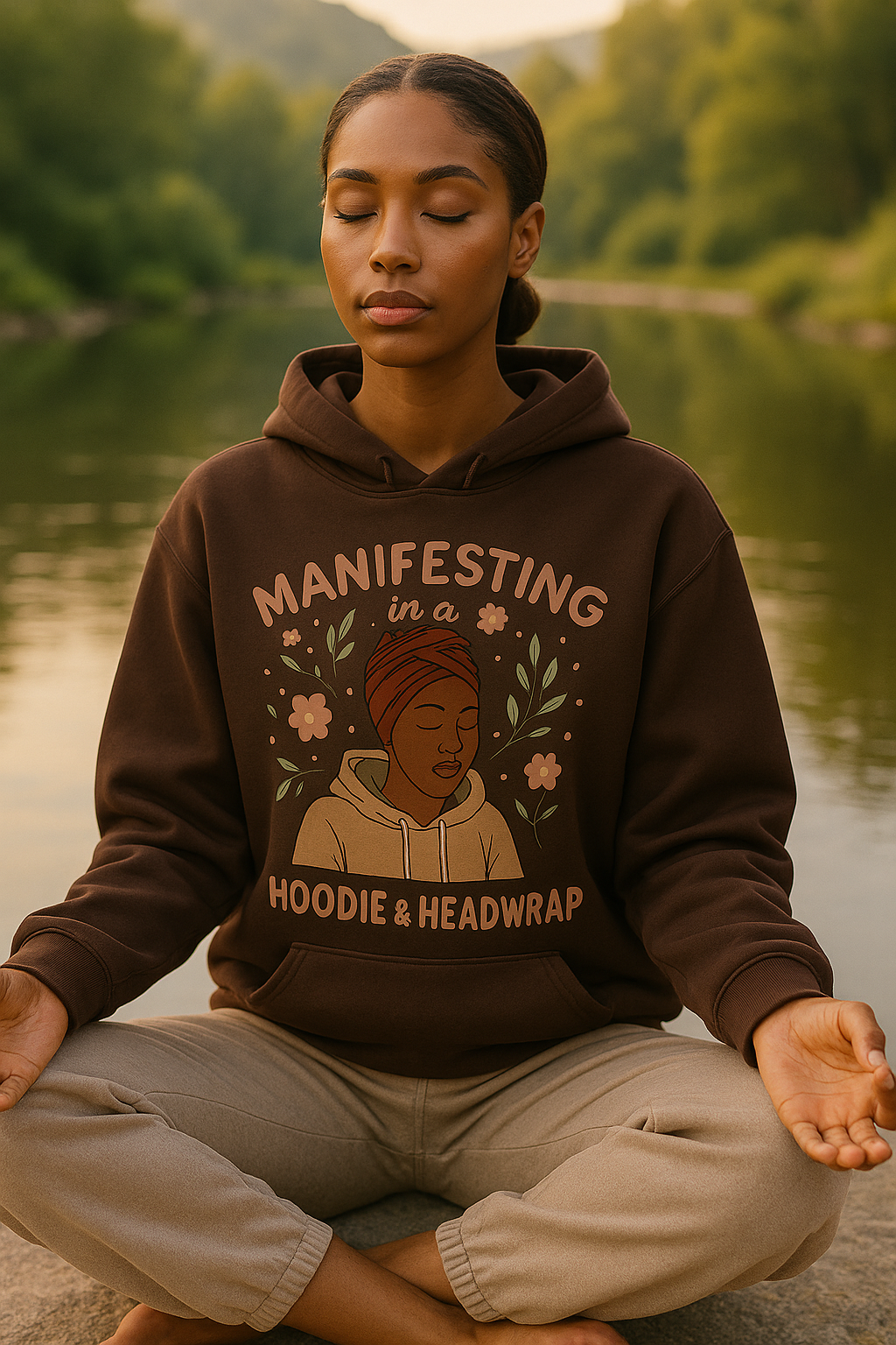 Manifesting in a Hoodie & Headwrap – Self-Care Graphic Tee/Hoodie