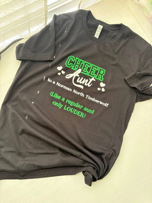 Cheer Aunt Shirt | Custom Game Day Tee for Cheer Supporters